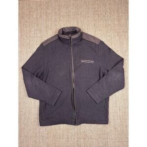 🧥 Johnston & Murphy Full Zip Sweater Jacket | Size XL | Charcoal Brown